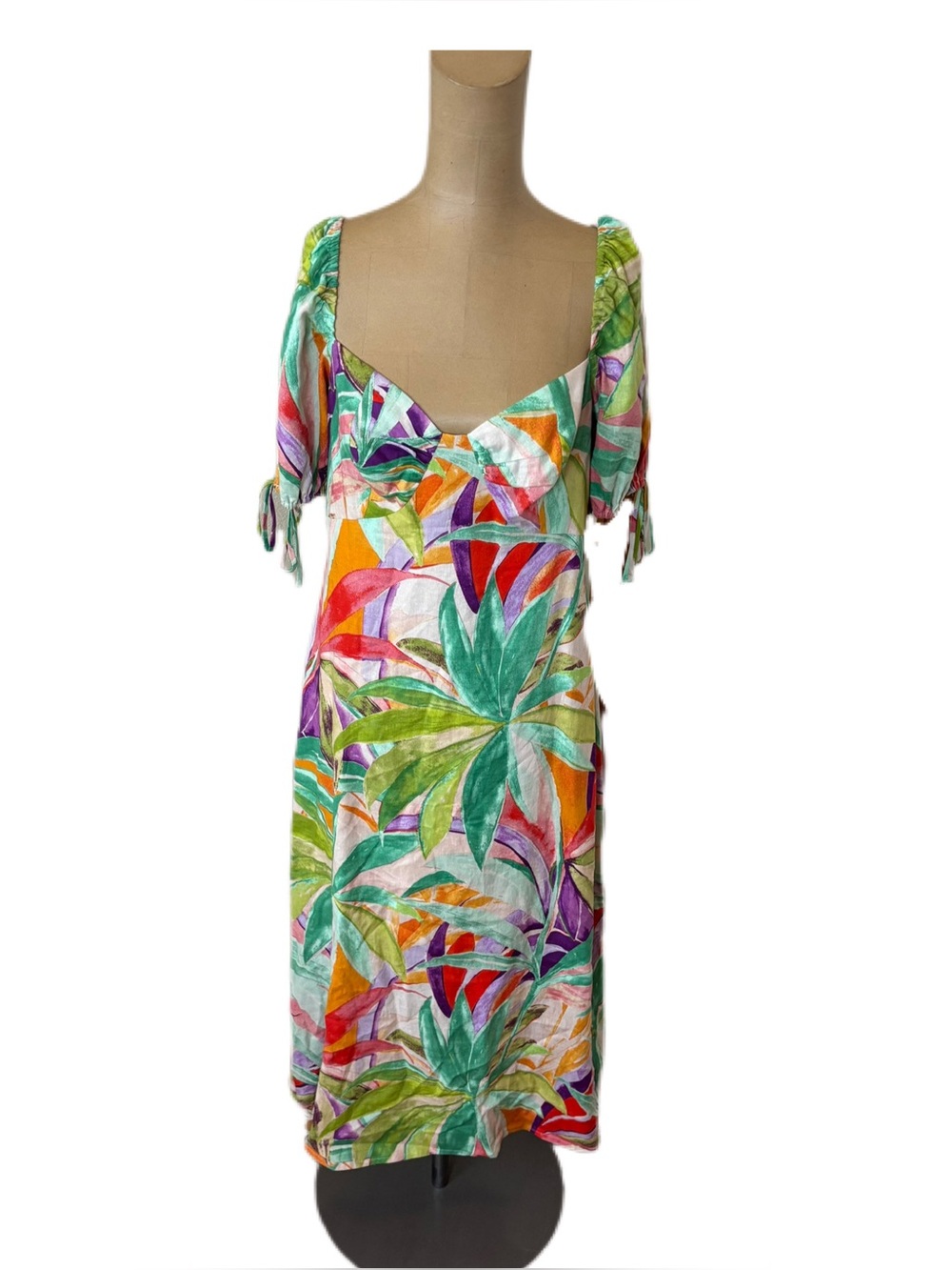 Charles Henry Multicolor Linen Blend Dress size Medium